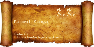 Kimmel Kinga névjegykártya